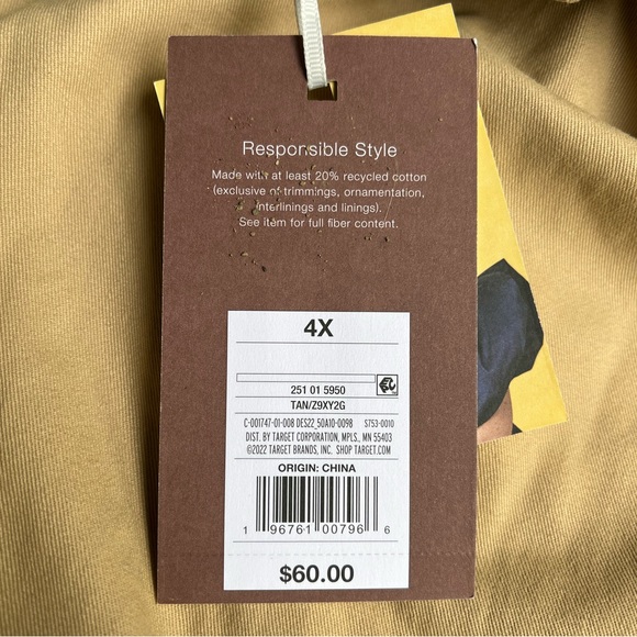 NWT Target Kika Vargas Scalloped Edge Trimmed Tan Trench Coat - Picture 15 of 15